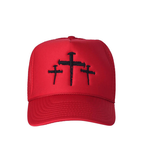 SPIKE CROSSES TRUCKER HAT (RED)
