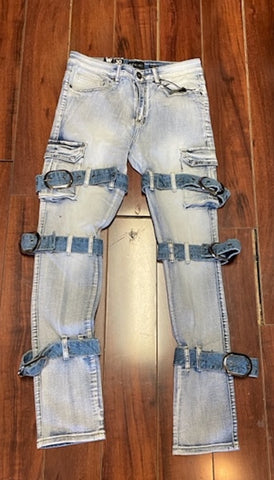 STRAPPED CARGO JEAN (LIGHT WASH)