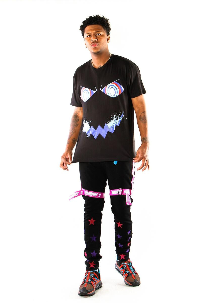 506 "STAR" JEANS (PURPLE/BLACK)