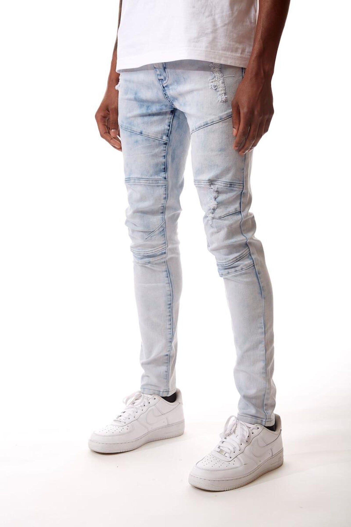 SKINNY FIT DENIM PANTS (ICE BLUE)