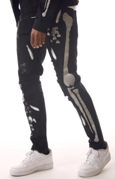 SKELETON DENIM PANTS