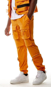 NYLON MULTI CARGO PANTS (RUSTIC ORANGE)