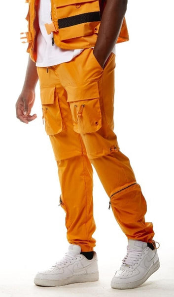 NYLON MULTI CARGO PANTS (RUSTIC ORANGE)