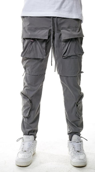 NYLON MULTI CARGO PANTS (GREY)