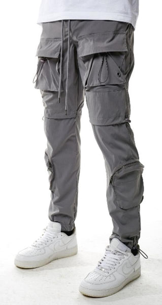 NYLON MULTI CARGO PANTS (GREY)