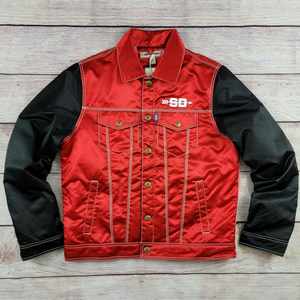 TIGERS SATIN TRUCKER JACKET (RED)