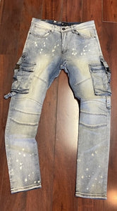 PAINT SPLATTER CARGO JEAN (LIGHT WASH)