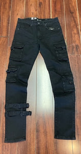 STRAPPED CARGO JEAN (BLACK)