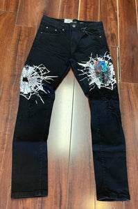 SHATTERED GLASS DENIM (BLACK)