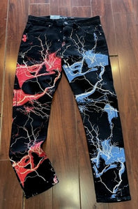 THUNDER PRINT DENIM (BLACK)