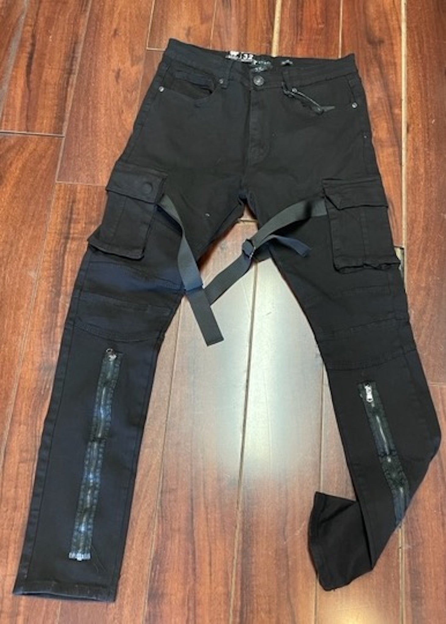 STRAPPED CARGO DENIM (BLACK)