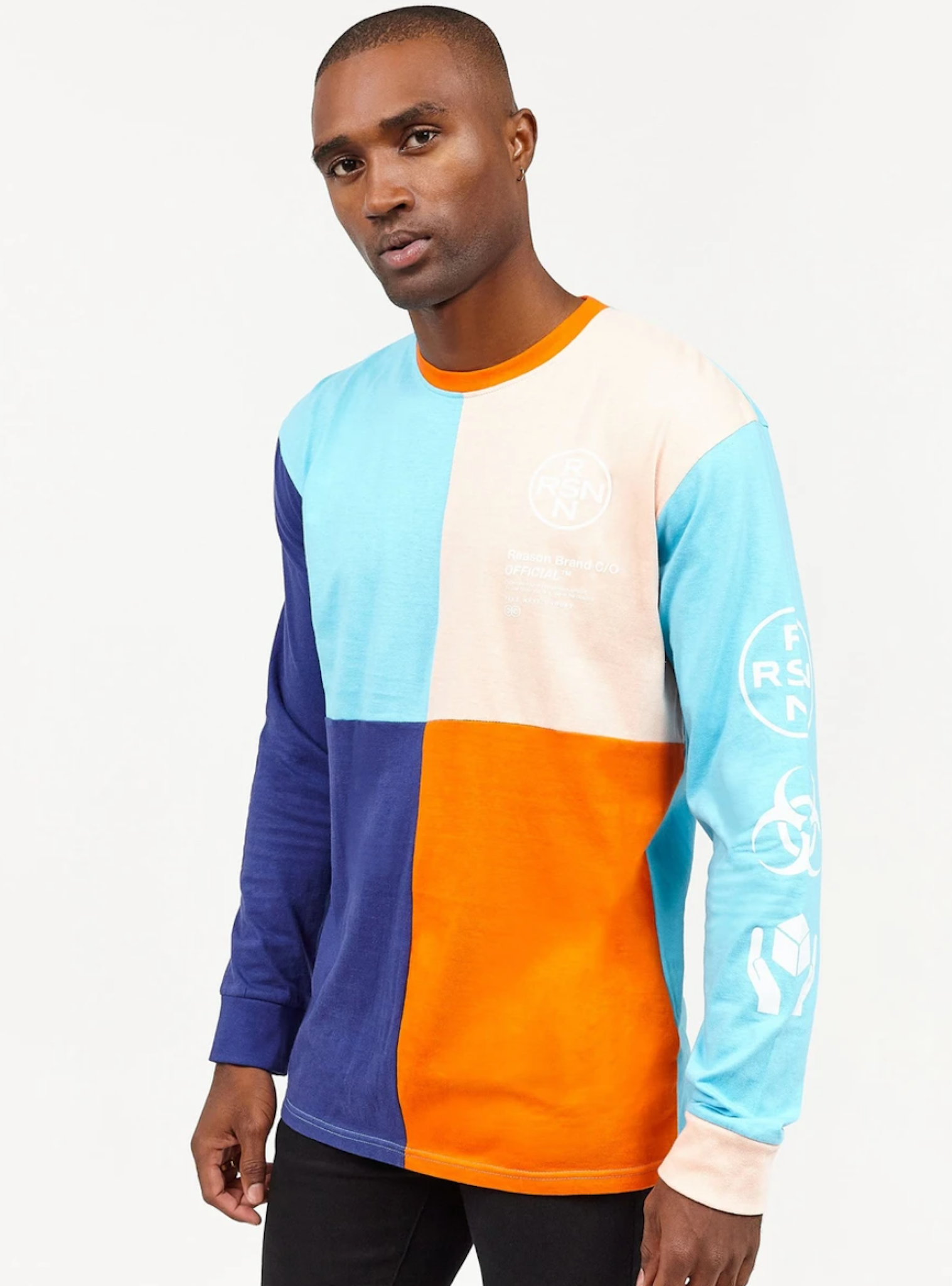 COLOR BLOCK LONG SLEEVE TEE